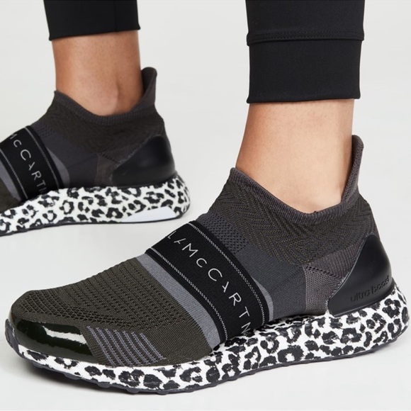 Adidas by Stella McCartney UltraBOOST X 3D Sneakers in Black Leopard - Picture 1 of 11